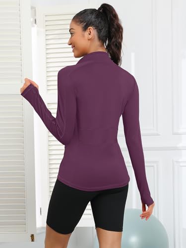 VUTRU Women's Workout Yoga Jacket Full Zip Running Athletic Track Jacket - color: A-purple, size: X-Small