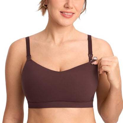 MOMANDA Seamless Nursing Bras for Breastfeeding - color: Hazelnut, size: X-Large