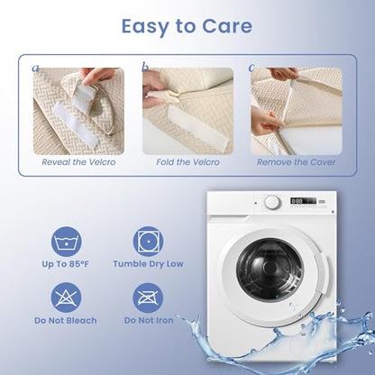Sasttie Adjustable Wedge Pillow Set for After Surgery, Beige - color: Beige, size: Adjustable 9&12 Inch + 1 Head Pillow