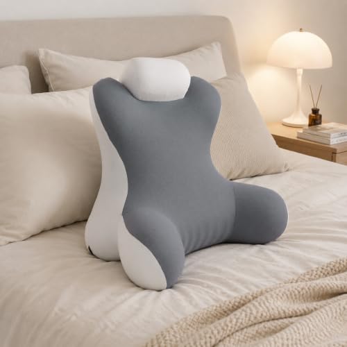Dracey Reading Pillow for Sitting in Bed, Back Pillow for Bed Sitting UP, Back Rest Lumbar Support Pillows with Arms, for Watching TV Games, Work, Rest, Ergonomic Lumbar Support Cushion