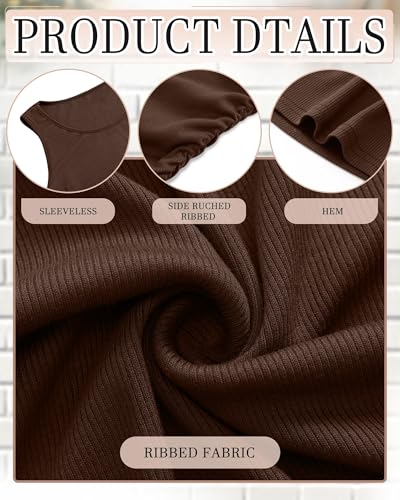 Riyiper 3 Pack Women's Maternity Tank Tops - color: Black, White, Coffee, size: X-Large