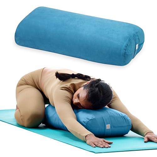 Gaiam Yoga Bolster Pillow, Supportive Cushion for Restorative Yoga - color: Teal