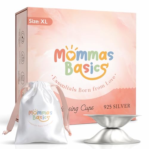 925 Sterling Silver Nursing Cups for Breastfeeding Moms | Gentle Protection Between Feeds | Reusable Silver Nipple Cups for Sore & Sensitive Nipples - size: Extra Large