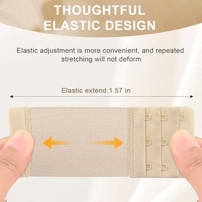 Meliya Women's Bra Extenders 3 Hook, Comfortable Soft Stretchy Back Bra Extension Strap - color: 3pack Skin Color