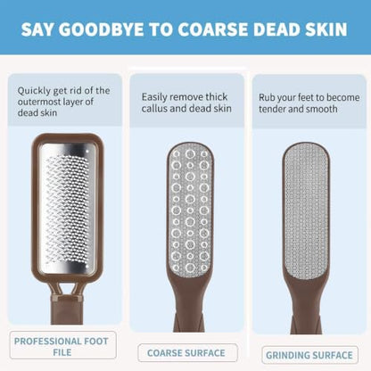 Fu Store 2 Pack Foot Files Callus Remover Foot Rasp Dual Sided Foot File - color: Brown
