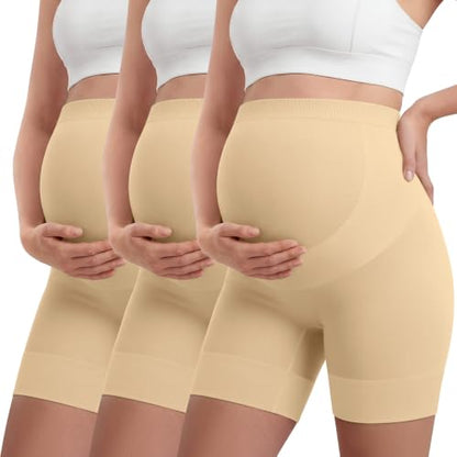3 Pack Maternity Shapewear Shorts - color: Nude, Nude, Nude, size: Large