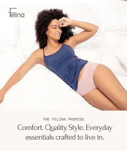Felina Modal Stretch Camisole for Women, Modal, Cotton Cami - color: Navy White Grey, size: Large