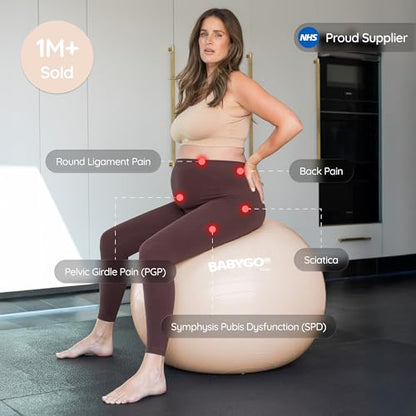 BABYGO Birthing Ball, Pregnancy & Labor, Award Winning Book - color: Nude, size: 65cm - Electric