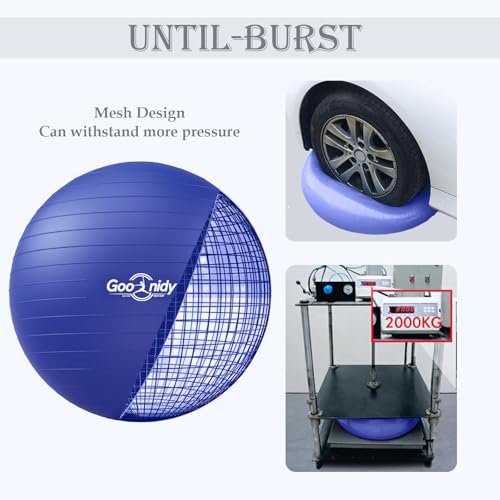Soft Exercise Ball, Yoga Pregnancy Ball Chair, Pilates Equipment with Pump - color: Blue, size: XXL(31-33inch/78-85cm)
