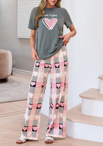 PRETTYGARDEN Pajamas for Women 2 Piece Lounge Set - color: Dusty Pink, size: X-Large