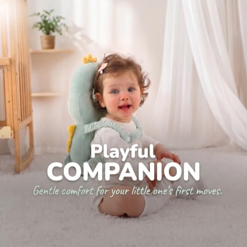 Baby Head Protector Backpack - Soft & Lightweight Fall Cushion Backpack for Toddlers Walking and Crawling (Dark Green Dinosaur) - color: Dark Green Dinosaur