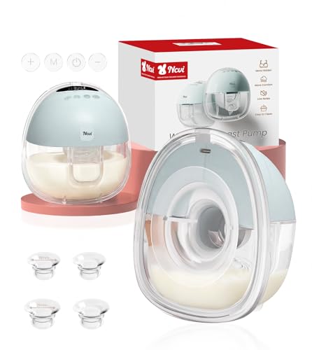 NCVI Wearable Breast Pump, Discreet & Wireless for Mom Working or Outsides - color: Upgrade-green.