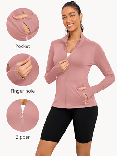 VUTRU Women's Workout Yoga Jacket Full Zip Running Athletic Track Jacket - color: A-pink, size: X-Small