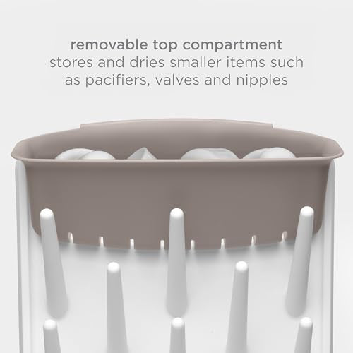 Ubbi Vertical Baby Bottle Drying Rack, Space Saving Countertop Bottle Dryer - color: Taupe Drying Rack, size: One Size
