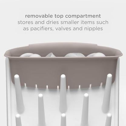 Ubbi Vertical Baby Bottle Drying Rack, Space Saving Countertop Bottle Dryer - color: Taupe Drying Rack, size: One Size