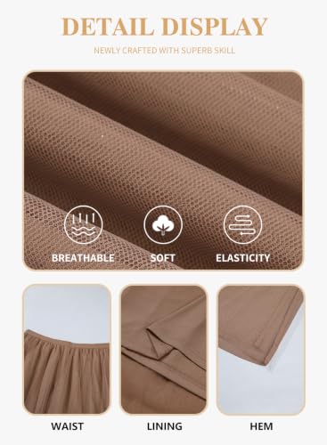 Eytino Plus Size Maxi Skirts for Curvy Women - color: Brown, size: 5X