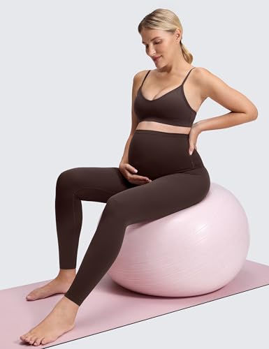 CRZ YOGA Maternity Leggings 25" - color: Hot Fudge Brown, size: Large
