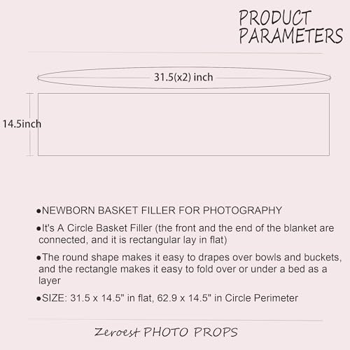 Zeroest Newborn Baby Photography Props Basket Filler Blanket (White) - color: White