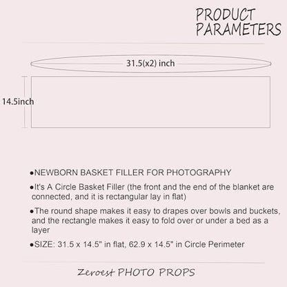 Zeroest Newborn Baby Photography Props Basket Filler Blanket (White) - color: White