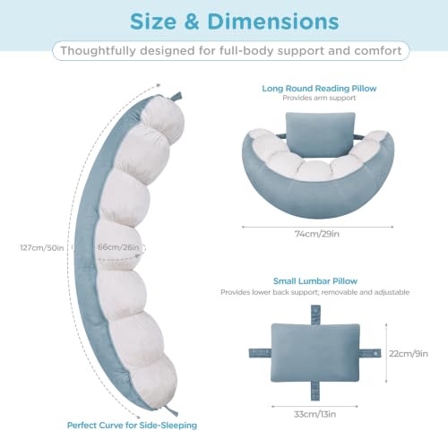 Ergonomic Reading Pillow with Arm & Back Support, U-Shaped