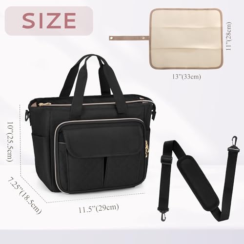 LUXJA Breast Pump Bag Compatible with Spectra S1 and S2, Black - color: Black