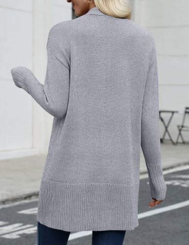 Zeagoo Cardigan Sweaters for Women Open Front Cardigans Long Sleeve Sweater - color: Gray, size: Small
