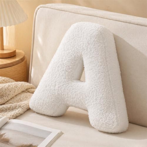 Letter Plush Pillow, Letter Hugging Throw Pillows, Decorative Initial Letter Shaped Throw Pillows for Bed Couch, Letter Pillows English Alphabet A to Z for Sofa Bedroom Living Room Decor (A) - color: A