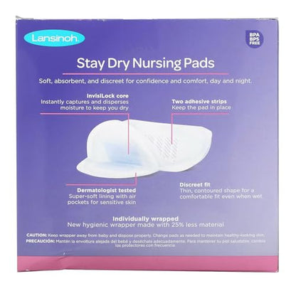 Lansinoh Stay Dry Disposable Nursing Pads for Breastfeeding, 108 Pads