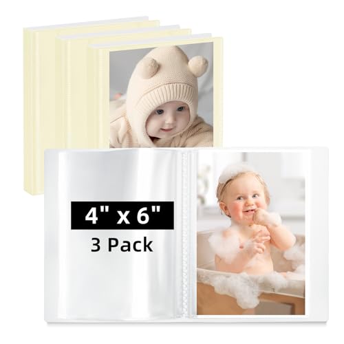 Vienrose Small Photo Album 3 Pack 4x6 Holds 52 Photos Each Beige - color: Beige, size: 4x6 (3 PK)