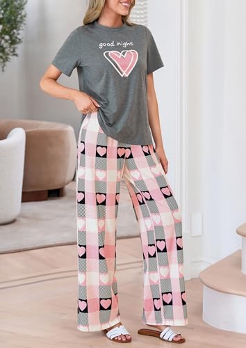 PRETTYGARDEN Pajamas for Women 2 Piece Lounge Set - color: Dusty Pink, size: X-Large