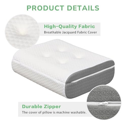 baibu Dual-Layer Leg Elevation Pillow for Legs and Knee Support, Feet Elevation Pillow for Sleeping, Blood Circulation & Swelling Relief, White