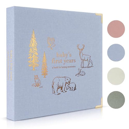 Keepsake Baby Memory Book for Boys and Girls - Timeless First 5 Year Book - color: Blue