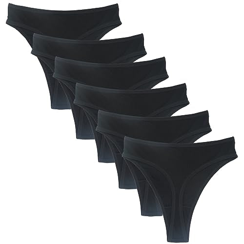 High Waist Postpartum Underwear & C-Section Recovery Maternity Panties Cotton Thongs For Women 6 Pack - color: Black*6, size: 4X-Large