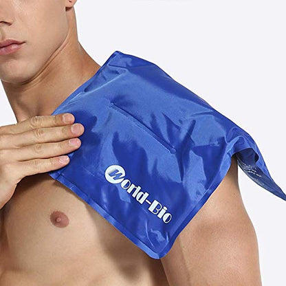 WORLD-BIO 2Packs Flexible Large Ice Packs for Injuries Reusable - size: 2 Count 11" x 14"