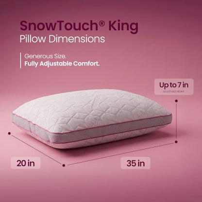 IWS I WANNA SLEEP Premium SnowTouch® Adjustable Size Pillow (King, Pack of 2) - color: King, size: Pack of 2
