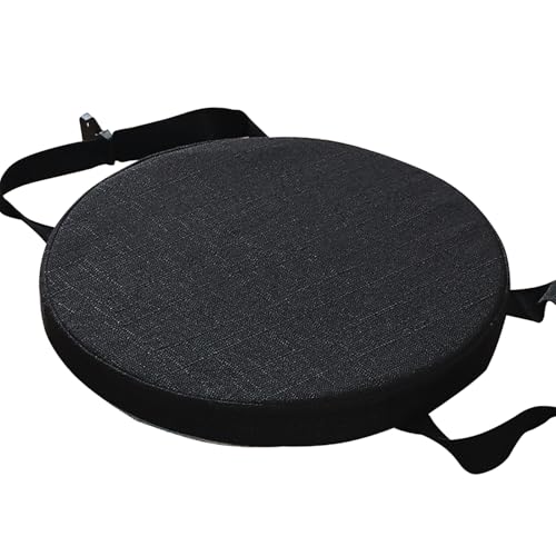 12" Round Bar Stool Cushion Small Seat Cushion Thick Foam Chair Cushion Pad - color: Black, size: 12 Inches
