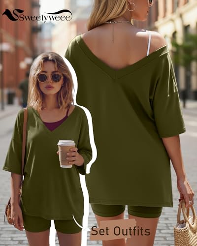 Women's 2 Piece Maternity Oversized Set - color: Olive Green, size: Small
