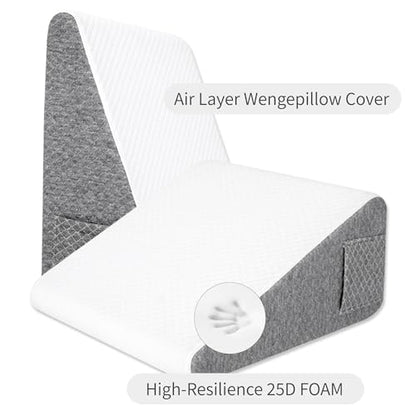 Wedge Pillow Set for After Surgery,White/Dark Grey,2PCS-20 - color: White/Dark Grey, size: 2PCS-20''