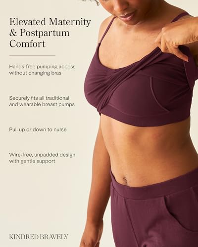 Kindred Bravely Sublime Hands Free Pumping Lounge & Sleep Bra, Nursing Bra - color: Black, size: Medium