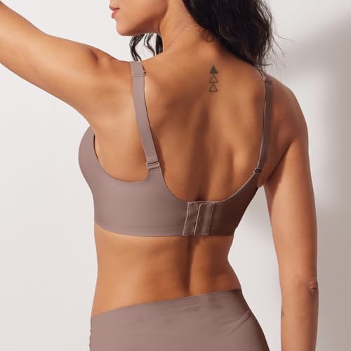 Soft Wirefree Nursing Sleep Bra – Seamless Maternity Bra with Adjustable Wide Straps for Breastfeeding & Pregnancy - color: Coffee, size: Medium
