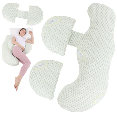 Pregnancy Pillows for Sleeping - Full Body Pillow for Pregnant Women Sleeping, Support for Back, Belly, Legs, Hips Green - color: Green