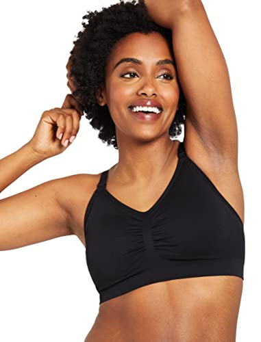Motherhood Maternity Women's Wireless Clip Down Seamless Nursing Bra for Breastfeeding - color: Black1, size: X-Large