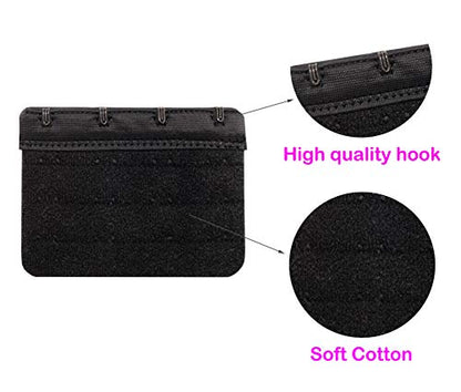 Tamlien Bra Extender 2 Hook/3 Hook/4 Hook/5 Hook, Soft and Comfortable Bra Extension - color: Bra Extender 4 Hooks-black