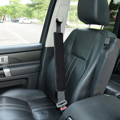 Amooca 15.7in Extra Long Furry Universal Car Seatbelt Cover Shoulder Pad - color: Black, size: 15.7in 1pack