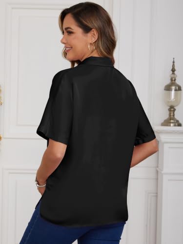 Maternity Shirts Button Down Work Business - color: Black, size: Small