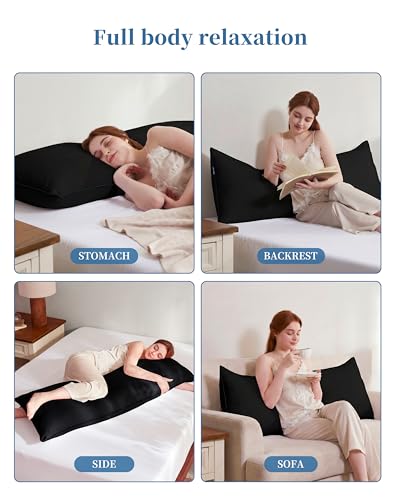 YZ HOME Full Body Pillow Insert -Large Long Bed Pillow for Side Sleeper - color: Black