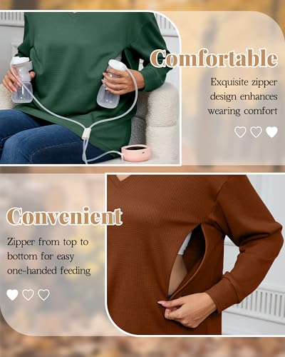 3 Pack Women's Nursing Tops, 3-Color, Large