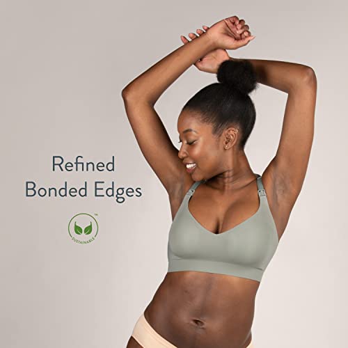 Bravado Designs Women's Enrich Seamless Nursing Bra Maternity Bra Wireless Clip Down for Breastfeeding S-XXL - color: Sage, size: Large