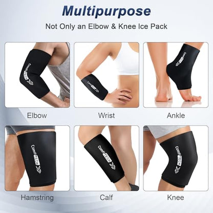 ComfiTECH Elbow Ice Pack Wrap for Arm, Knee & Calf, Flexible Ice Sleeve, L - size: L-Standard