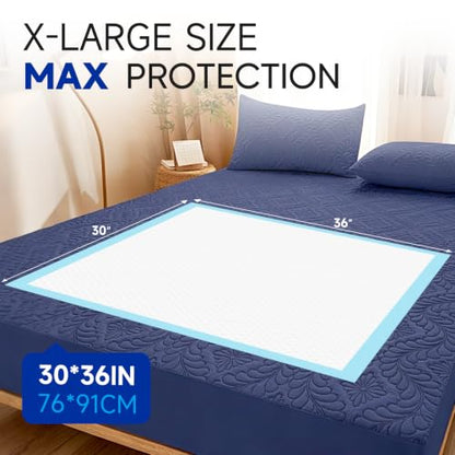 VISRIE 70 Pack 30” x 36”Super Absorbent Disposable Bed Pads for Adult
